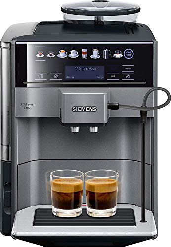 Siemens EQ.6 plus s100 TE651209RW - Machine à café automatique Polycarbonate, 1,7 L, Noir, Titane